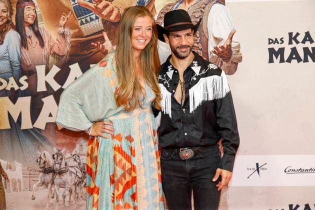 World premiere of The Canoe of Manitou in Munich Munich, 12 8 2025 Nina Eichinger and Daniele Rizzo at the world premiere of The Canoe of Manitou at the Mathäser Filmpalast in Munich Bavaria Copyright: xMatthiasxGränzdörferx