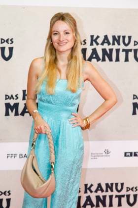 World premiere of The Canoe of Manitou in Munich Munich, 12 8 2025 Vanessa Eichholz at the world premiere of The Canoe of Manitou at the Mathäser Filmpalast in Munich Bavaria Copyright: xMatthiasxGränzdörferx