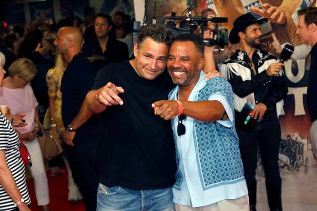 Paul Sedlmeir and Simon Pearce at the premiere of the movie Das Kanu des Manitu at Mathäser Filmpalast Munich, 12 08 2025 Foto:xAgenturxWehnertx xGränzdörferx xFuturexImagex manitu_5631