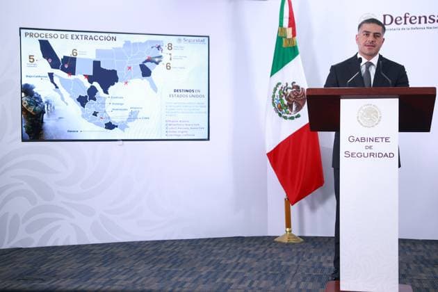 Mexico s security cabinet attend a press conference in Mexico City MEXICO CITY, MEXICO - AUGUST 13: Secretary of Security and Citizen Protection Omar Garcia Harfuch speaks during a press conference held by the Mexico s security cabinet, at the facilities of the Security Secretariat, in Mexico City, Mexico on August 13, 2025. Mexico s government has sent 26 high-ranking cartel figures to the United States on Tuesday in the latest major deal with the Trump administration. Daniel Cardenas Anadolu Mexico City Mexico. Editorial use only. Please get in touch for any other usage.  Copyright: x2025xAnadoluxDanielxCardenasx