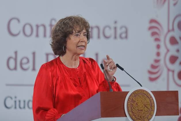 Mexico™s President Claudia Sheinbaum Holds Briefing Rosaura Ruiz, Secretary of Science, Humanities, Technology, and Innovation, speaks during a news conference, about the Olinia electric cars project at National Palace. on August 13, 2025 in Mexico City, Mexico. Mexico City CDMX Mexico Copyright: xCarlosxSantiagox