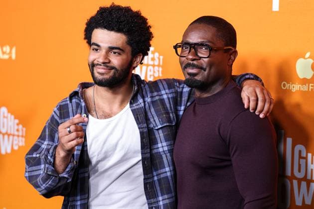 Los Angeles Special Screening Of Apple Original Films And A24 s Highest 2 Lowest Caleb Oyelowo and father David Oyelowo arrive at the Los Angeles Special Screening Of Apple Original Films And A24 s Highest 2 Lowest held at the Ted Mann Theater at the Academy Museum of Motion Pictures in Miracle Mile, Los Angeles, California, United States. Ted Mann Theater at the Academy Museum of Motion Pictures, Miracle Mile, Los Angeles, California, USA California United States  Copyright: xImagexPressxAgencyx originalFilename: collin-losangel250814_npiGB.jpg