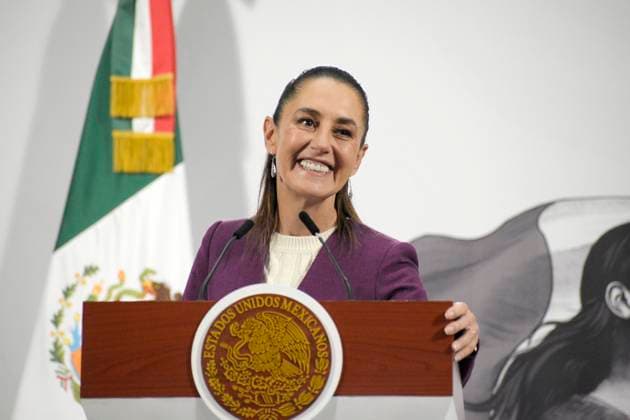 MexicoÃ¢â‚¬â ¢s President Claudia Sheinbaum Pardo, speaks during a briefing about the MexicoÃ¢â‚¬â ¢s community tourism program at National Palace. on August 14, 2025 in Mexico City, Mexico. Mexico City Mexico - ZUMAe321 20250814_zia_e321_001 Copyright: xLuisxBarronx
