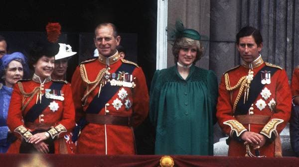 A pregnant Diana, Princess of Wales with Charles, Prince of Wales, Queen Elizabeth ll and Prince Philip, Duke of Edinburgh on the balcony of Buckingham Palace following the Trooping the Colour ceremony on June 12, 1982. Photo: Anwar Hussein WENN 3200830.jpg