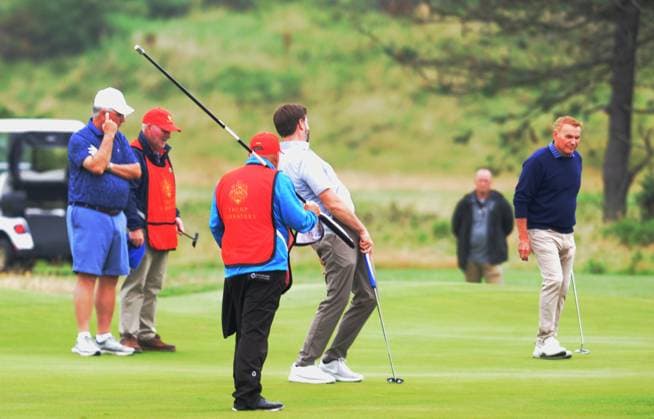 Vice President JD Vance Golf Ayrshire 14th August 2025. Vice President JD Vance is playing golf, guided by caddies round the Turnberry course three weeks after President Donald Trump hit the greens at his Ayrshire resort.  Copyright: xLesxGallagherx NINTCHDBPICT001016222806