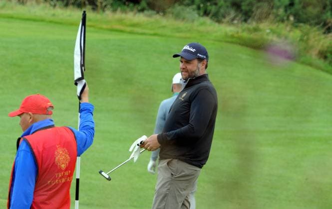Vice President JD Vance Golf Ayrshire 14th August 2025. Vice President JD Vance is playing golf, guided by caddies round the Turnberry course three weeks after President Donald Trump hit the greens at his Ayrshire resort.  Copyright: xLesxGallagherx NINTCHDBPICT001016245590