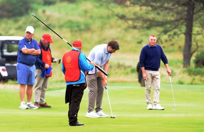 Vice President JD Vance Golf Ayrshire 14th August 2025. Vice President JD Vance is playing golf, guided by caddies round the Turnberry course three weeks after President Donald Trump hit the greens at his Ayrshire resort.  Copyright: xLesxGallagherx NINTCHDBPICT001016221108
