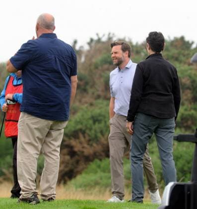 Vice President JD Vance Golf Ayrshire 14th August 2025. Vice President JD Vance is playing golf, guided by caddies round the Turnberry course three weeks after President Donald Trump hit the greens at his Ayrshire resort.  Copyright: xLesxGallagherx NINTCHDBPICT001016221113