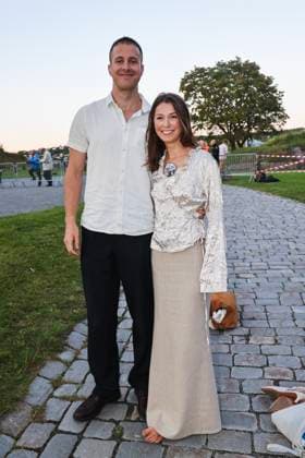 Premiere of the film Blücher Oscarsborg 20250815 Actress Andrea Berntzen together with her boyfriend Anders Skaar are invited to the outdoor screening of the new Norwegian blockbuster Blücher at Oscarsborg Fortress Photo Geir Olsen NTB Oscarsborg Norway wvCc2KVQai0 EDITORIAL USE ONLY Ref ENTwvCc2KVQai0 jpg  Copyright: xGeirxOlsenx xNTBx