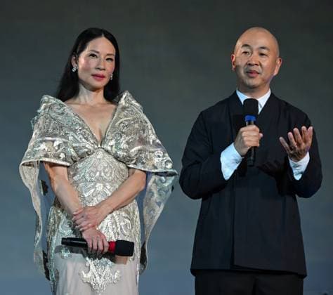 Locarno,Swiss Locarno Film Festival 2025 Photocall and red carper present Rosemead film Piazza Grande In the photo:Lucy Liu actress producer receives Career Achievement Award,Eric Lin director,producer  Copyright: xNickxZonnax xipa-agency.netx xNickxZonnax IPA_Agency_IPA62448079