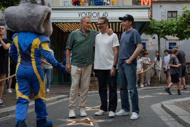 Cinema premiere, Manitous Canoe, Michael Bully Herbig, Rick Kavanian, Christian Tramitz, film premiere, Europa Park, Voltron 4D, red carpet, film launch, comedy, western parody, Bullyparade, actor, director, screenwriter, press event, summer vacatio Copyright: xFINLEYxMÖRCHx