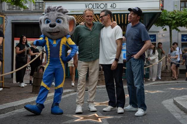 Cinema premiere, Manitous Canoe, Michael Bully Herbig, Rick Kavanian, Christian Tramitz, film premiere, Europa Park, Voltron 4D, red carpet, film launch, comedy, western parody, Bullyparade, actor, director, screenwriter, press event, summer vacatio Copyright: xFINLEYxMÖRCHx