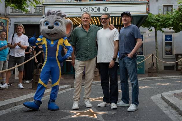 Cinema premiere, Manitous Canoe, Michael Bully Herbig, Rick Kavanian, Christian Tramitz, film premiere, Europa Park, Voltron 4D, red carpet, film launch, comedy, western parody, Bullyparade, actor, director, screenwriter, press event, summer vacatio Copyright: xFINLEYxMÖRCHx