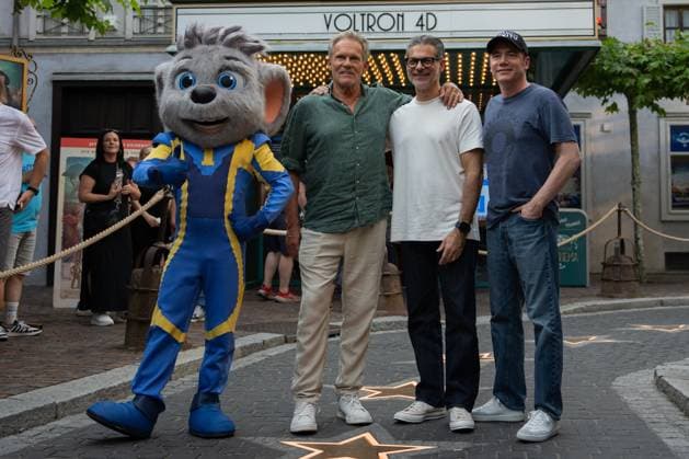 Cinema premiere, Manitous Canoe, Michael Bully Herbig, Rick Kavanian, Christian Tramitz, film premiere, Europa Park, Voltron 4D, red carpet, film launch, comedy, western parody, Bullyparade, actor, director, screenwriter, press event, summer vacatio Copyright: xFINLEYxMÖRCHx