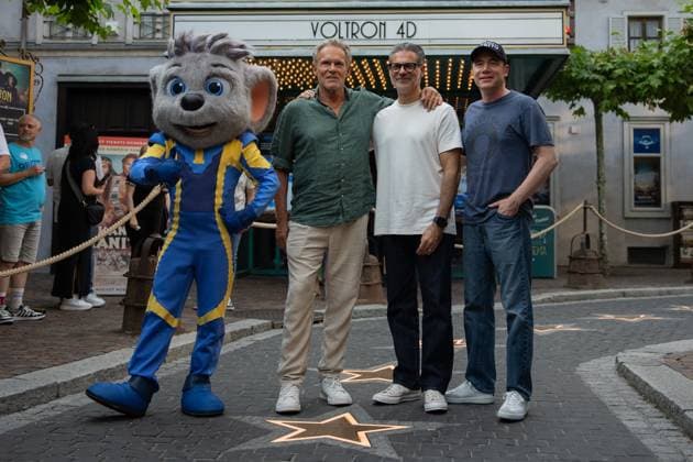 Das Kanu des Manitu, Premiere im Europa-Park Rust Kinopremiere, Das Kanu des Manitou, Michael Bully Herbig, Rick Kavanian, Christian Tramitz, Filmpremiere, Europa-Park, Voltron 4D, roter Teppich, Filmstart, Komödie, Westernparodie, Bullyparade, Schauspieler, Regisseur, Drehbuchautor, Presseevent, Sommerferien, Tourismus, Freizeitpark, Unterhaltung, Besucher, Medienereignis, Kinostart August 2025, deutsche Filmkomödie, Starauftritt, Fototermin, Rick Kavanian, Michael Herbig, Christian Tramitz Rust Europa Park Baden-Württemberg Deutschland *** Cinema premiere, Manitous Canoe, Michael Bully Herbig, Rick Kavanian, Christian Tramitz, film premiere, Europa Park, Voltron 4D, red carpet, film launch, comedy, western parody, Bullyparade, actor, director, screenwriter, press event, summer vacatio Copyright: xFINLEYxMÖRCHx