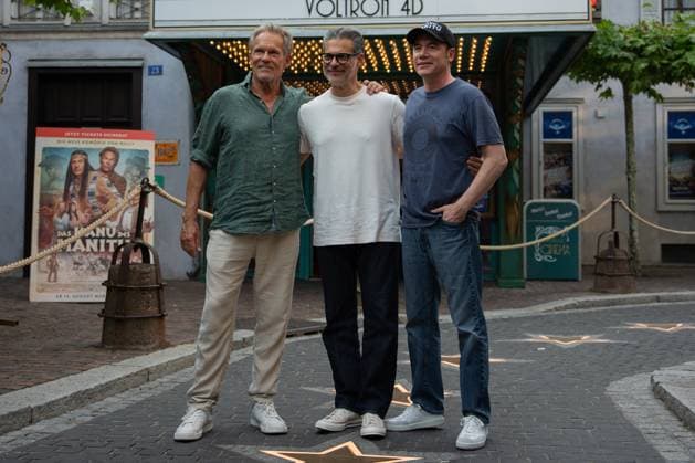 Cinema premiere, Manitous Canoe, Michael Bully Herbig, Rick Kavanian, Christian Tramitz, film premiere, Europa Park, Voltron 4D, red carpet, film launch, comedy, western parody, Bullyparade, actor, director, screenwriter, press event, summer vacatio Copyright: xFINLEYxMÖRCHx