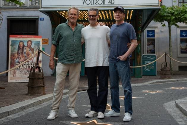 Cinema premiere, Manitous Canoe, Michael Bully Herbig, Rick Kavanian, Christian Tramitz, film premiere, Europa Park, Voltron 4D, red carpet, film launch, comedy, western parody, Bullyparade, actor, director, screenwriter, press event, summer vacatio Copyright: xFINLEYxMÖRCHx