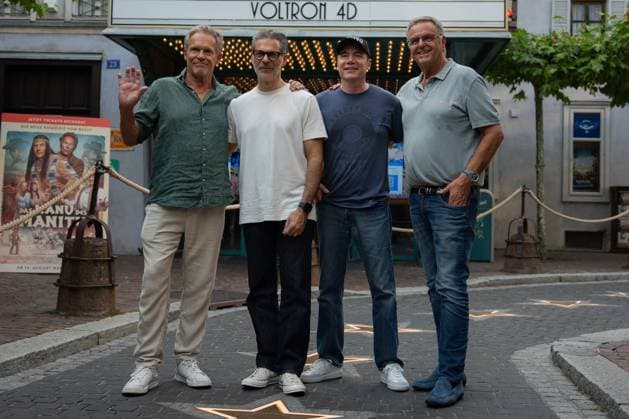 Cinema premiere, Manitous Canoe, Michael Bully Herbig, Rick Kavanian, Christian Tramitz, film premiere, Europa Park, Voltron 4D, red carpet, film launch, comedy, western parody, Bullyparade, actor, director, screenwriter, press event, summer vacatio Copyright: xFINLEYxMÖRCHx