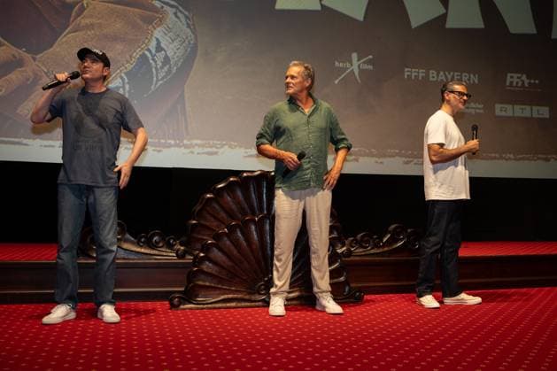 Cinema premiere, Manitous Canoe, Michael Bully Herbig, Rick Kavanian, Christian Tramitz, film premiere, Europa Park, Voltron 4D, red carpet, film launch, comedy, western parody, Bullyparade, actor, director, screenwriter, press event, summer vacatio Copyright: xFINLEYxMÖRCHx