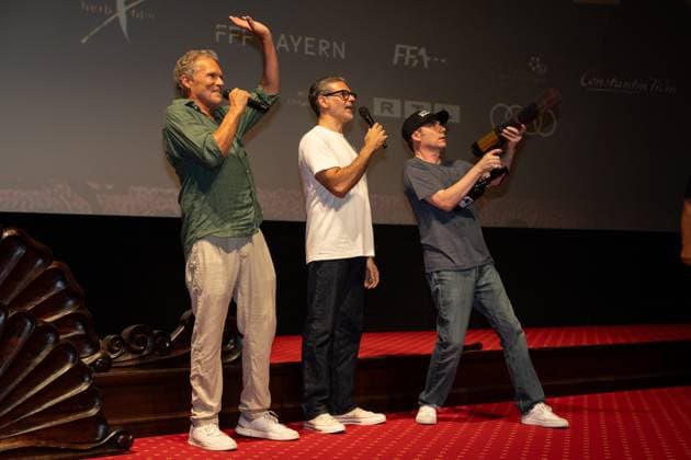 Cinema premiere, Manitous Canoe, Michael Bully Herbig, Rick Kavanian, Christian Tramitz, film premiere, Europa Park, Voltron 4D, red carpet, film launch, comedy, western parody, Bullyparade, actor, director, screenwriter, press event, summer vacatio Copyright: xFINLEYxMÖRCHx