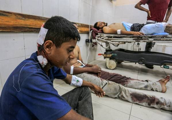 Israeli attacks on Gaza continue RAFAH, GAZA – AUGUST 16: A wounded Palestinian child sits on the floor of Nasser Hospital alongside other injured individuals receiving treatment after Israeli forces opened fire on people waiting for aid in the Al-Tina area of Rafah, in the southern Gaza Strip, on August 16, 2025. Abed Rahim Khatib Anadolu Rafah Gaza. Editorial use only. Please get in touch for any other usage.  Copyright: x2025xAnadoluxAbedxRahimxKhatibx
