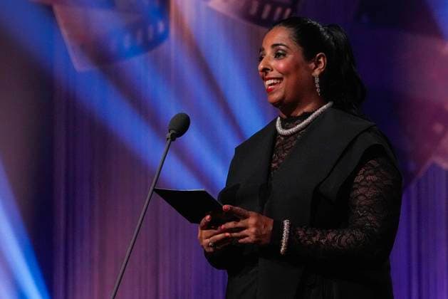 The Amanda Award 2025 Haugesund 20250816 Minister of Culture and Gender Equality Lubna Jaffery presents this years Honorary Amanda at the Amanda Award ceremony in Festiviteten in Haugesund Photo Jan Kare Ness NTB Haugesund Norway fw7qznFYV0I EDITORIAL USE ONLY Ref ENTfw7qznFYV0I jpg  Copyright: xJanxKarexNessx xNTBx