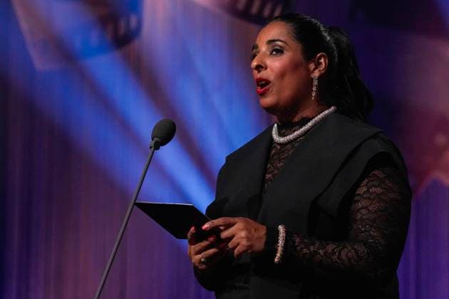 The Amanda Award 2025 Haugesund 20250816 Minister of Culture and Equality Lubna Jaffery presents this years Honorary Amanda at the Amanda Award ceremony in Festiviteten in Haugesund Photo Jan Kare Ness NTB Haugesund Norway zbW0q27qyTY EDITORIAL USE ONLY Ref ENTzbW0q27qyTY jpg  Copyright: xJanxKarexNessx xNTBx