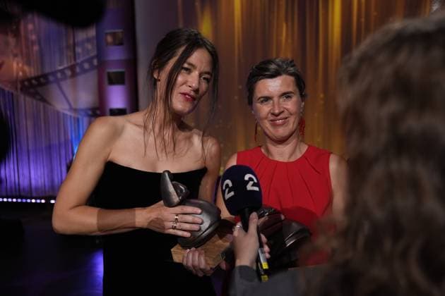 The Amanda Award 2025 Haugesund 20250816 Helga Guren, who won Best Actor in a Leading Role, and Lilja Ingolfsdottir, who won Best Norwegian Film and Best Director, during the Amanda Award ceremony at Festiviteten in Haugesund Photo Jan Kare Ness NTB Haugesund Norway hO xjv0fCEo EDITORIAL USE ONLY Ref ENThO xjv0fCEo jpg  Copyright: xJanxKarexNessx xNTBx