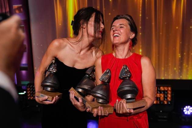 The Amanda Award 2025 Haugesund 20250816 Helga Guren best actress in a leading role and Lilja Ingolfsdottir best Norwegian film, best screenplay and best director at the Amanda Award ceremony in Festiviteten in Haugesund Photo Jan Kare Ness NTB Haugesund Norway rSC8RUXFctM EDITORIAL USE ONLY Ref ENTrSC8RUXFctM jpg  Copyright: xJanxKarexNessx xNTBx