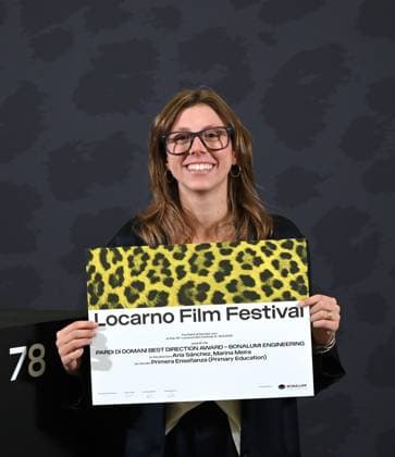 Locarno, Swiss Locarno Film Festival 2025 Photocall Award Ceremony Locarno78 photocall with winners of Locarno78 In the photo: Julia Marcò producer by PRIMERA ENSEÑANZA (PRIMARY EDUCATION) Best Director Award Pardi di Domani  Copyright: xNickxZonnax xipa-agency.netx xNickxZonnax IPA_Agency_IPA62536728