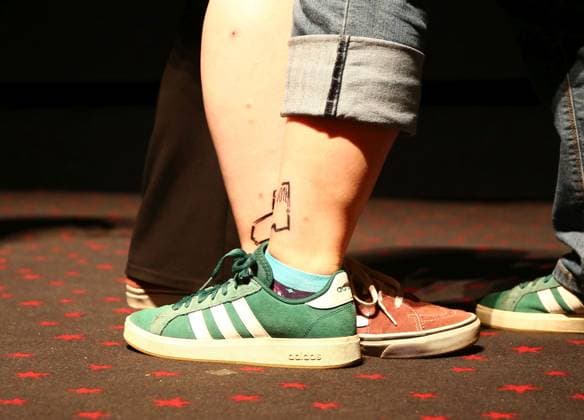 17 08 2025, xcex, GER, Hamburg, Cinemaxx Dammtor, Kino, Cinema, Kinofilm, Kinotour, herbXfilm, Constantin Film, Kanu des Manitu Kinofilm mit den Hauptdarstellern Michael Bully Herbig, Christian Tramitz und Rick Kavanian, Fantattoo, Schuh des Manitu DFL regulations prohibit any use of photographs as image sequences and or quasi video CE