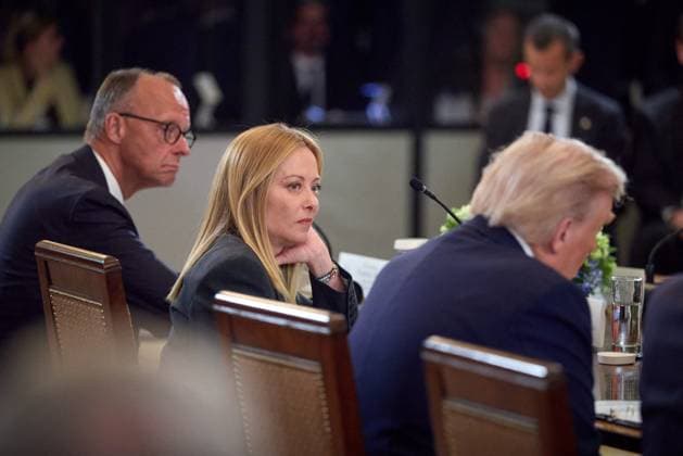 Alexander Stubb, President of Finland, Giorgia Meloni, Prime Minister of Italy, Donald Trump, President of the United States President Donald Trump meets President Volodymyr Zelensky and European leaders at the White House to discuss the war in Ukraine on 18 August 2025 Ukraine Presidency via Bestimage President Donald Trump meets President Volodymyr Zelensky and European leaders at the White House to discuss the war in Ukraine on 18 August 2025 Washington Etats Unis  Copyright: xUkrainexPresidencyxviaxBestimagexUkrainexPresidencyxviaxBestimagex