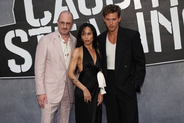 Caught Stealing gala film screening London, UK. Darren Aronofsky, Zoe Kravitz and Austin Butler at the Caught Stealing gala film screening. Odeon Luxe, Leicester Square. 19th August 2025. LMK430-S200825-001 Anfisa Polyushkevych Landmark Media 