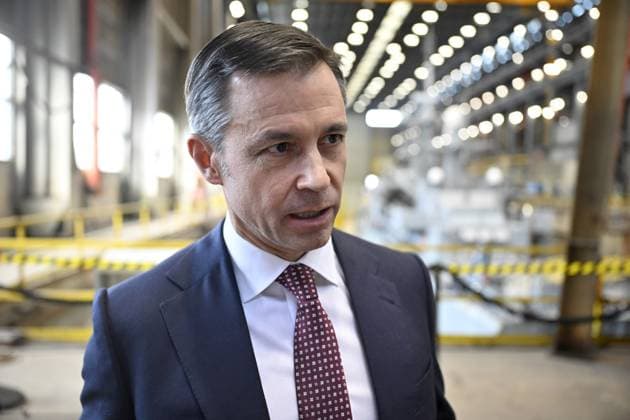 CEO of Davie, James Davies during a steel cutting ceremony for the beginning of construction of the Polar Max Icebreaker in Helsinki Shipyard in Helsinki, Finland on August 20, 2025. Polar Max is the first newbuild project at the Helsinki Shipyard under Canadian-owned Davie s ownership. Project will be carried out in collaboration between Finnish and Canadian maritime industry experts and the finished vessel is scheduled to be delivered to the Canadian government by 2030. The project is aligned with the principles of the Icebreaker Collaboration Effort ( ICE Pact ) between Finland, the United States and Canada. Helsinki Finland  Copyright: xMarkkuxUlanderx LKFTJK20250820141727CVCC