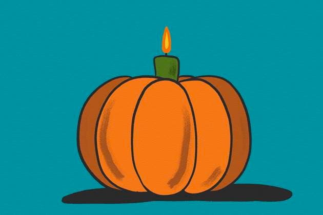 PR_ID30173_11455_HalloweenIllustrationsIi.jpg A charming Halloween illustration featuring a vibrant orange pumpkin with a candle on top, set against a teal background. The art captures the festive spirit of Halloween, Property released Model Released HodeiUnzueta_ID30173_1017808_002 Copyright: xHodeixUnzuetax RECORD DATE NOT STATED