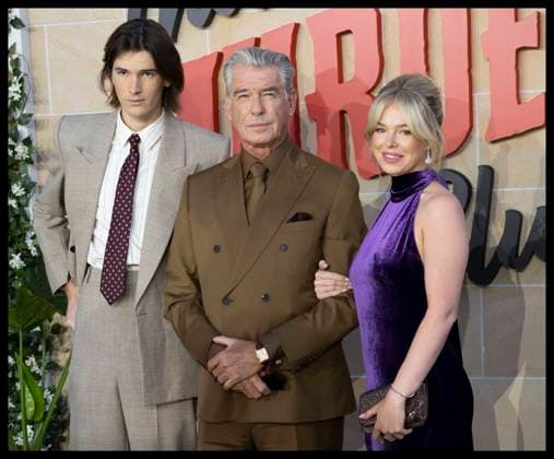 . 21 08 2025. London, United Kingdom. Pierce Brosnan with son Dylan Brosnan and granddaughter Isabella Smith at The Thursday Murder Club premiere in London.  xStephenxLockx xi-Imagesx IIM-26163-0046