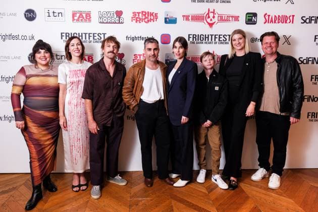UK Premiere of Cognaitive on Thursday 21 August 2025 (L-R) Judy Craig, Kelly May, Lucious Baybak, Tommy Savas, Angie Simms, Elliot Schnell, Lindsey Schnell and Jason Schnell seen at the UK Premiere of Cognaitive during Frightfest 2025 at ODEON LUXE Leicester Square, London on Thursday 21 August 2025., Credit:Julie Edwards Avalon  Copyright: xJuliexEdwardsx xAvalonx 1030598913