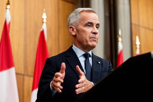 August 22, 2025, Ottawa, On, Canada: Prime Minister Mark Carney speaks during a press conference at the National Press Theatre in Ottawa on Friday, Aug. 22, 2025. Ottawa Canada  - ZUMAc35_ 20250822_zaf_c35_054 Copyright: xSpencerxColbyx