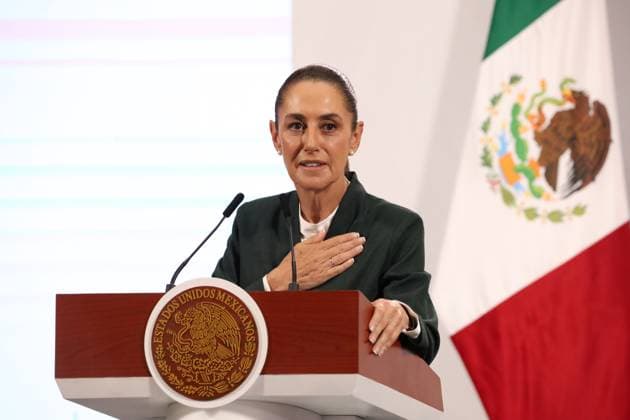 Mexico™s President Claudia Sheinbaum News Conference Mexico™s President Claudia Sheinbaum Pardo speaks during a press conference about the Mexico Imparable Half Marathon a series of races in four destinations at the National Palace. on August 22, 2025, in Mexico City, Mexico. Mexico City CDMX Mexico Copyright: xLuisxBarronx