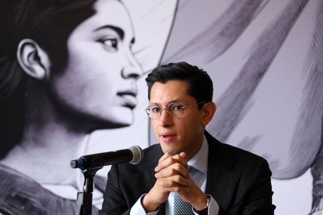 Chief of the North American Unit of the Mexican Foreign Ministry, Roberto Velasco speaks about the Legal consular assistance for Mexican migrants in the United States in response to immigration raids during a news conference at Ministry of Foreign Affairs Headquarters. on August 22, 2025, in Mexico City, Mexico. Mexico City Mexico - ZUMAe321 20250822_zia_e321_026 Copyright: xLuisxBarronx