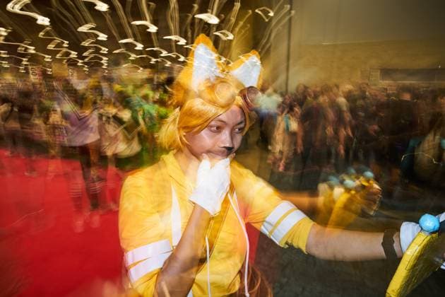 August 22, 2025, Toronto, On, Canada: In cosplay as Tails from Sonic, Katherine Dery poses for a portrait on the second day of the annual Fan Expo convention in Toronto, on Friday, Aug. 22, 2025. Toronto Canada  - ZUMAc35_ 20250822_zaf_c35_140 Copyright: xSammyxKoganx