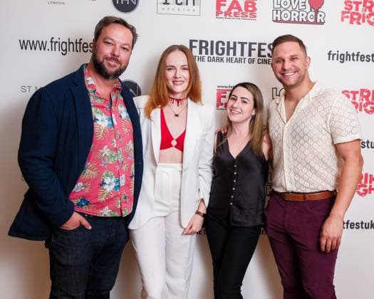 World Premiere of The Haunted Forest on Friday 22 August 2025 (L-R) Keith Boynton, Mashka Wolfe, Cassie D Agnostino and Cedric Gegel seen at the World Premiere of The Haunted Forest during Frightfest 2025 at ODEON LUXE Leicester Square, London on Friday 22 August 2025., Credit:Julie Edwards Avalon  Copyright: xJuliexEdwardsx xAvalonx 1030704770