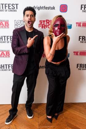 World Premiere of The Red Mask on Saturday 23 August 2025 Ritesh Gupta and Inanna Sarkis seen at the World Premiere of The Red Mask during Frightfest 2025 at ODEON LUXE Leicester Square, London on Saturday 23 August 2025., Credit:Julie Edwards Avalon  Copyright: xJuliexEdwardsx xAvalonx 1030837004