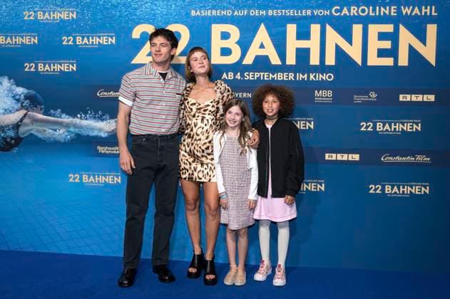 Jannis Niewöhner, Caroline Wahl, Zoe Baier and Atabey Chiriac at the premiere of the movie 22 Bahnen in the Astor Film Lounge at Arri Munich, 24 08 2025 Foto:xN.xKolinzx xFuturexImagex bahnen_5817