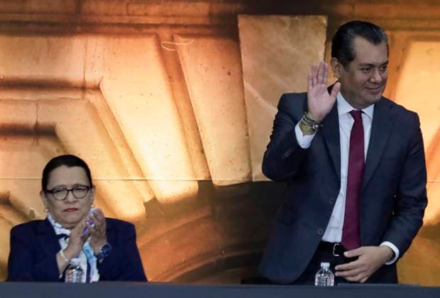 Claudia Sheinbaum, President Of Mexico, Leads Ceremony Celebrating The 100th Anniversary Of The Founding Of The Bank Of Mexico (Banxico) Rosa Icela Rodriguez, Secretary of the Interior, and Sergio Gutierrez Luna, President of the Chamber of Deputies, accompany Claudia Sheinbaum, President of Mexico, during a ceremony celebrating the 100th anniversary of the founding of the Bank of Mexico (Banxico) at the Interactive Museum of Economics (Mide) in Mexico City, Mexico, on August 25, 2025. Mexico City Mexico City Mexico  Copyright: xGerardoxVieyrax originalFilename: vieyra-notitle250825_npNk3.jpg