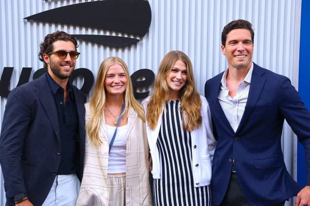 Celebs at the US Open 2025 - Arrival Will Reeve and friends arrive at the US Open, USTA Billie Jean King National Tennis Center in New York on August 25, 2025. Photo by Charles Guerin ABACAPRESS.COM New York City NY United Arab Emirates  Copyright: xGuerinxCharles ABACAx