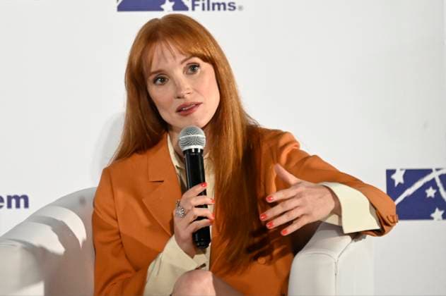 August 26, 2025, Mexico City, Ciudad de Mexico, Mexico: Actress Jessica Chastain speaks during a press conference to promote the movie Dreams at Cinepolos Plaza Miyana. on August 26, 2025 in Mexico City, Mexico. Mexico City Mexico - ZUMAe321 20250826_zea_e321_025 Copyright: xCarlosxTischlerx