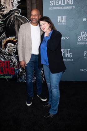 Keegan Michael Key with wife Elle Key at the premiere of the movie Caught Stealing at Regal Union Square New York, 26 08 2025 Foto:xB.xHinex xFuturexImagex caught_5831