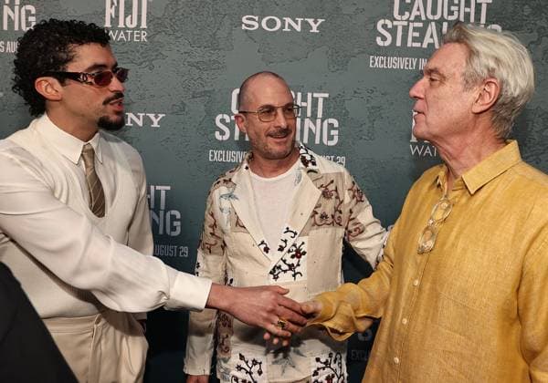 Red carpet for the New York premiere of Caught Stealing at the Regal Union Square Featuring: Benito Martinez Ocasio Bad Bunny , Darren Aronofsky, David Bryne Where: New York, New York, United States When: 26 Aug 2025 Credit: Dave Allocca Starpix INSTARimages EDITORIAL USE ONLY. NOT FOR USE BY NEWSPAPERS BASED IN THE UK. Copyright: xx instar55015002