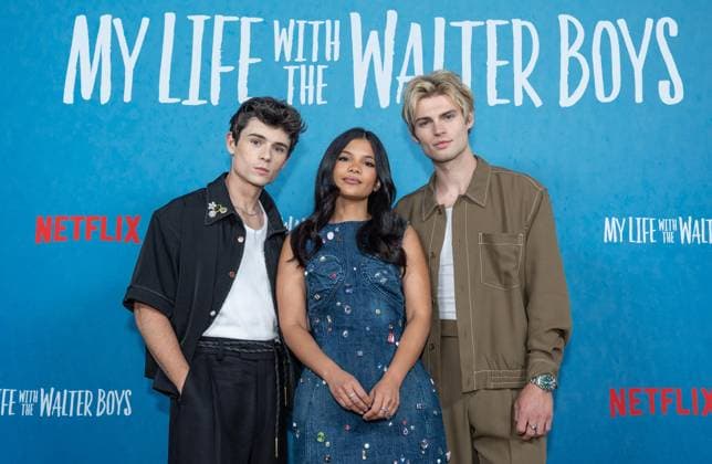 August 27, 2025, Bronx, New York, USA: Ashby Gentry, Nikki Rodriguez and Noah LaLonde attend Netflix My Life with the Walter Boys Season 2 press junket at Netflix office in New York, NY on August 27, 2025. Bronx USA - ZUMAr339 20250827_znp_r339_058 Copyright: xLevxRadinx